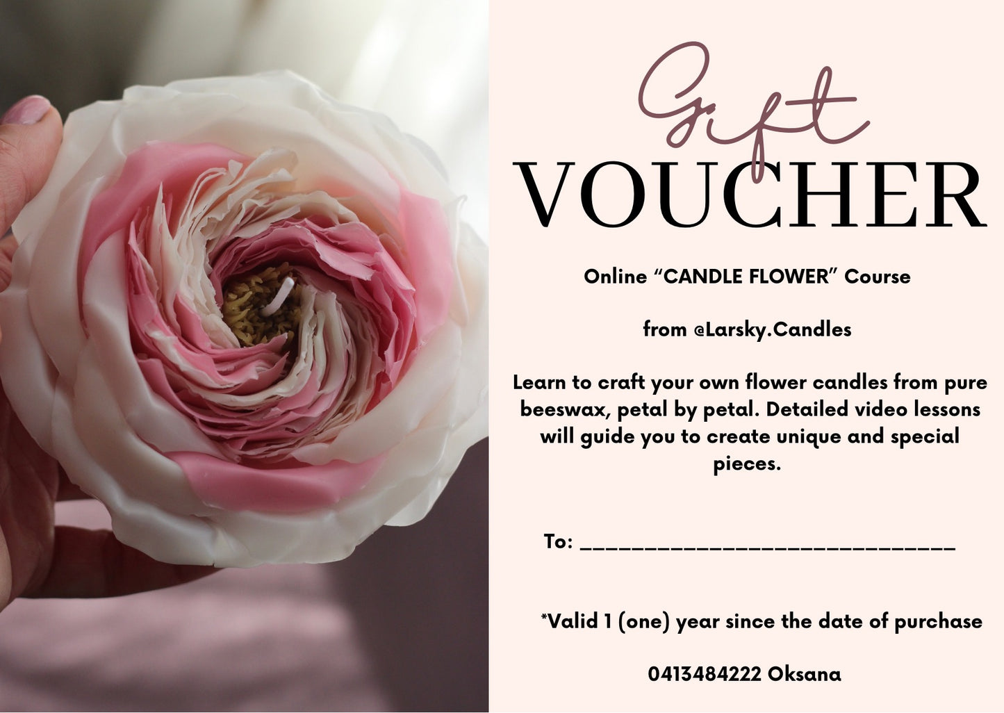 Gift Card “Online Flower Candle Course”