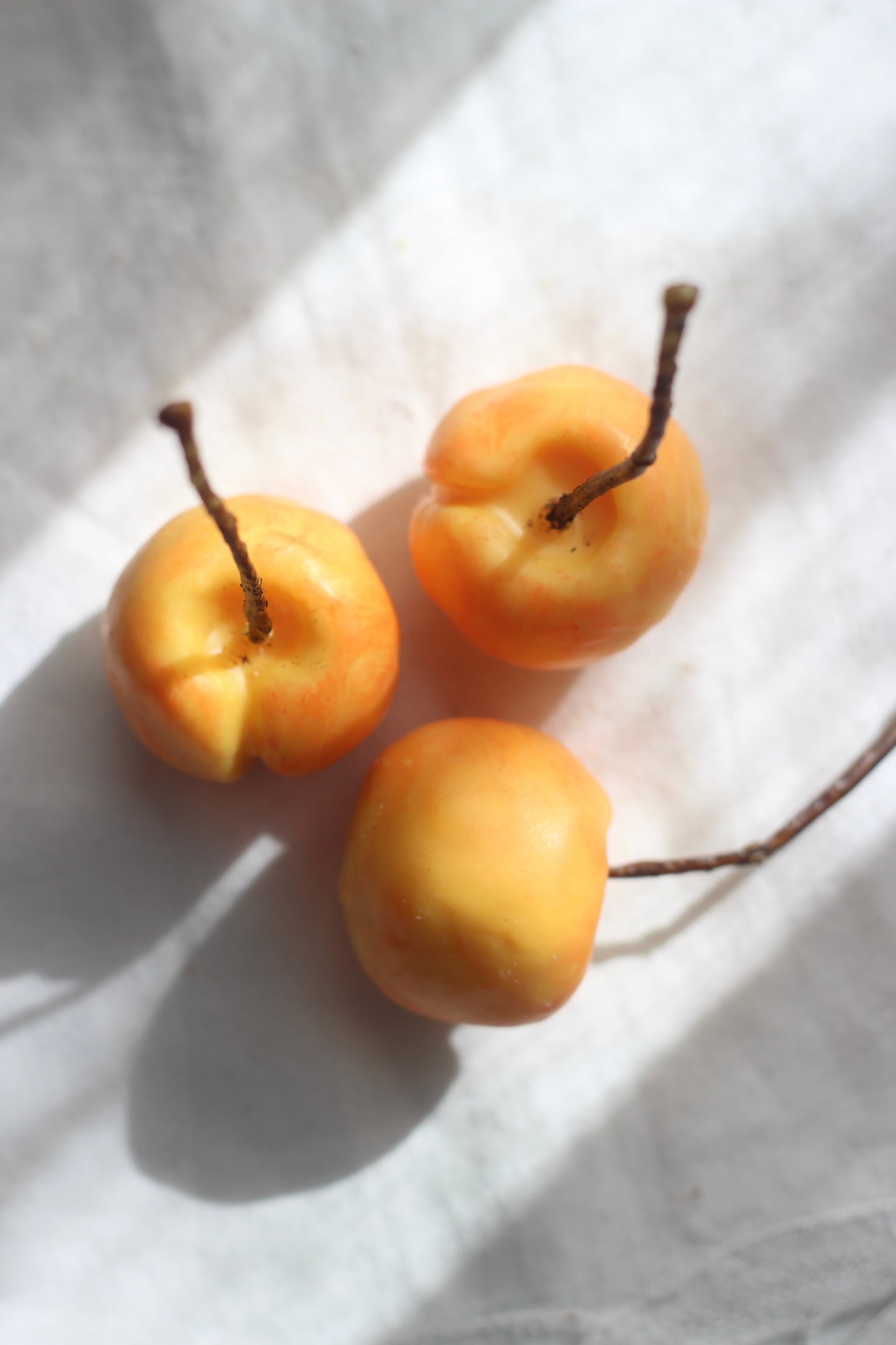 Set of 6 Large Yellow Cherries in a Plate